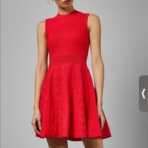 TED BAKER RED DRESS. NEVER WORN. TAGS ON. SIZE 0